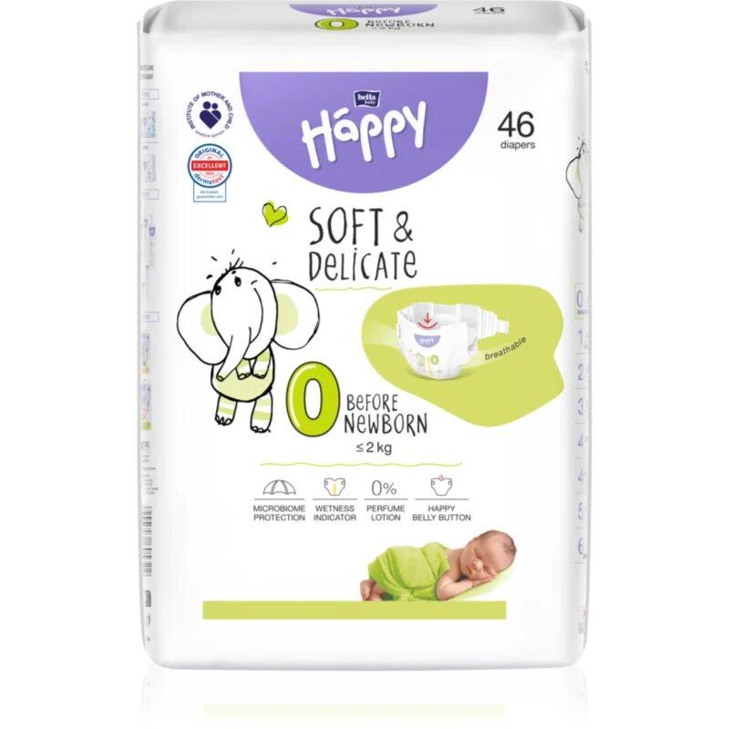 BELLA Baby Happy Soft&Delicate еднократни пелени ≤ 2 kg Before Newborn 46 бр.