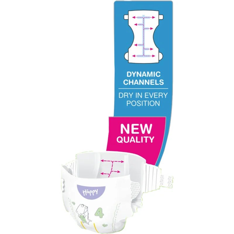 BELLA Baby Happy Soft&Delicate еднократни пелени с каналчета Junior Extra 15+ kg 48 бр.