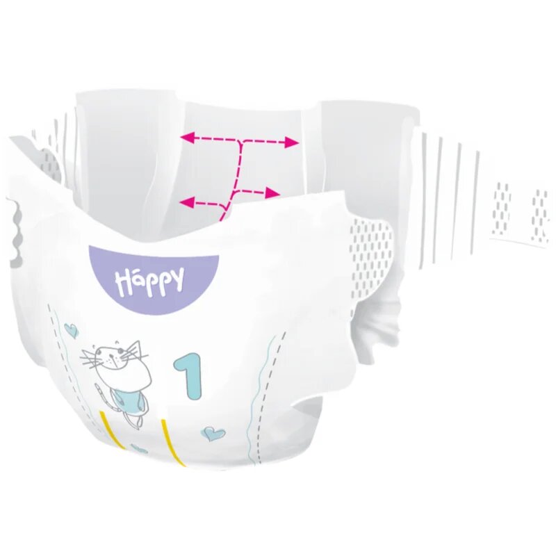 BELLA Baby Happy Soft&Delicate еднократни пелени с каналчета Newborn 2-5 kg 42 бр.
