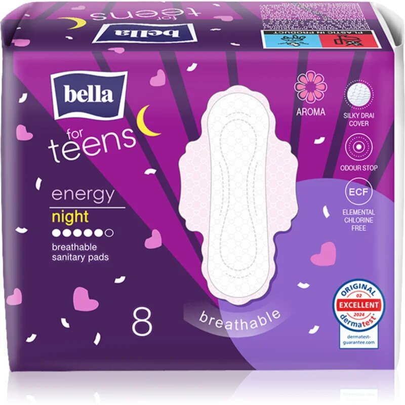 BELLA For Teens Energy Night санитарни кърпи за нощ 8 бр.