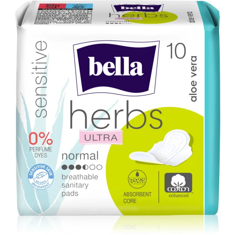 BELLA Herbs Ultra Normal санитарни кърпи Aloe Vera 10 бр.