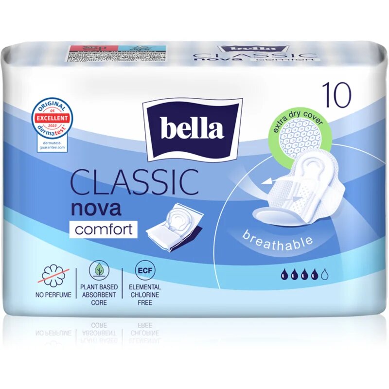 BELLA Nova Classic Comfort дамски превръзки с крилца 10 бр.