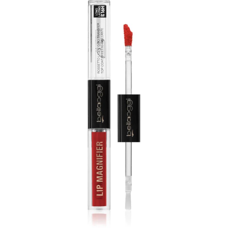 bellaoggi Lip Magnifier дълготрайно червило и гланц за устни 2 в 1 цвят Poppy Red 2.7 мл.