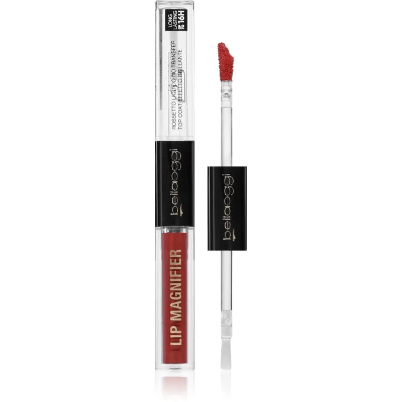 bellaoggi Lip Magnifier дълготрайно червило и гланц за устни 2 в 1 цвят Ruby Red 2.7 мл.