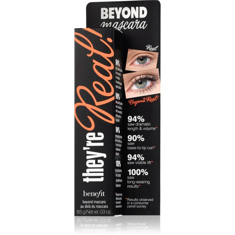 Benefit They're Real! Mascara удължаваща спирала за ефект на изкуствени мигли цвят Jet Black 8.5 гр.