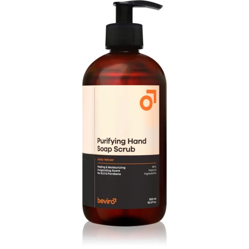 Beviro Purifying Hand Soap Scrub почистващ сапун с пилинг ефект Zesty Vetiver 500 мл.