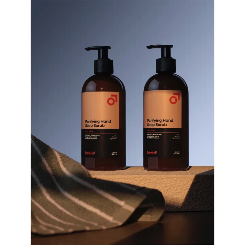 Beviro Purifying Hand Soap Scrub почистващ сапун с пилинг ефект Zesty Vetiver 500 мл.