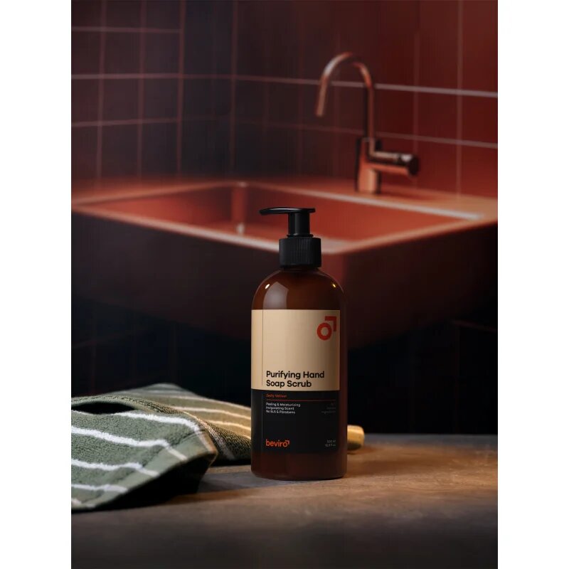 Beviro Purifying Hand Soap Scrub почистващ сапун с пилинг ефект Zesty Vetiver 500 мл.