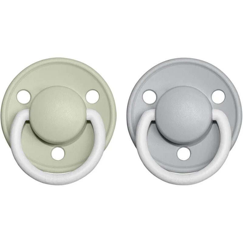 BIBS De Lux Natural Rubber Night Size 2: 6+ months биберон Sage / Cloud 2 бр.