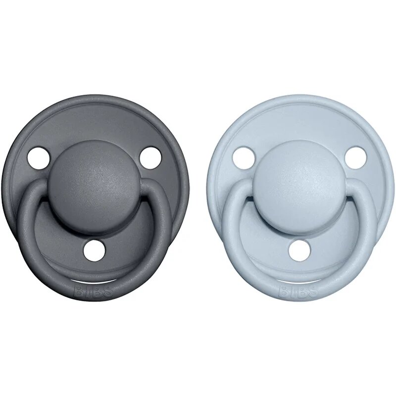 BIBS De Lux One Size биберон Iron / BabyBlue 2 бр.