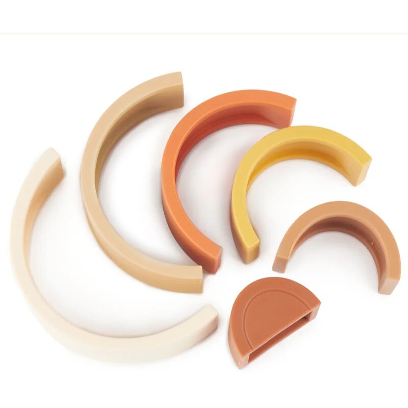 Bieco Silicone Rainbow дъга за сглобяване 12 m+ Chocolate Bliss 6 бр.