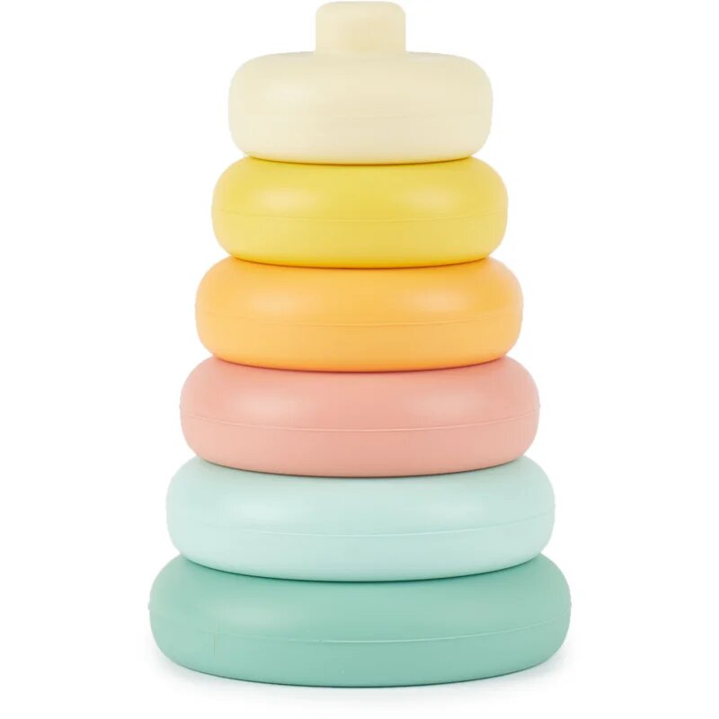 Bieco Silicone Stacking Tower Tropical Vibes пръстени за подреждане 12 m+ 6 бр.