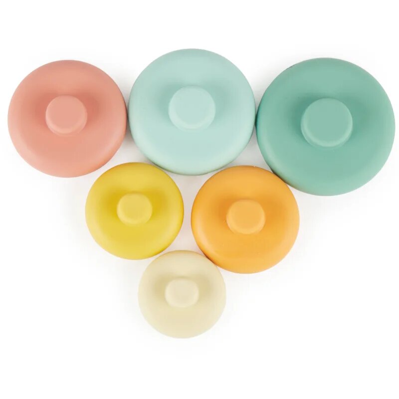 Bieco Silicone Stacking Tower Tropical Vibes пръстени за подреждане 12 m+ 6 бр.