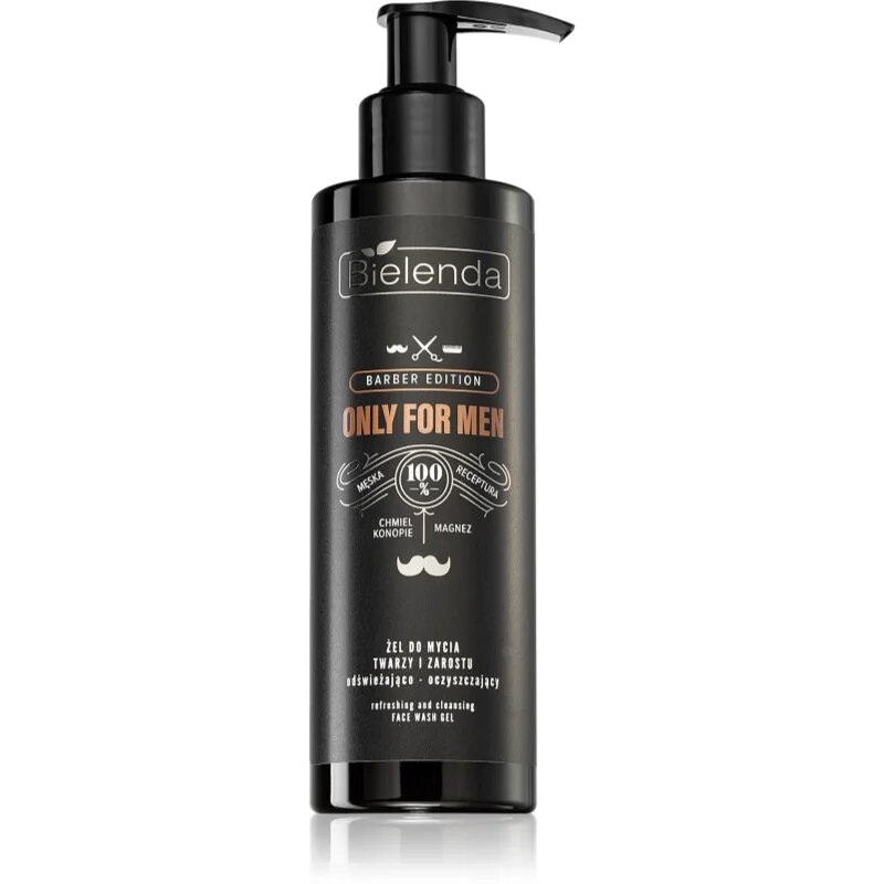 Bielenda Only for Men Barber Edition почистващ гел за зоната на лицето и брадата 190 гр.