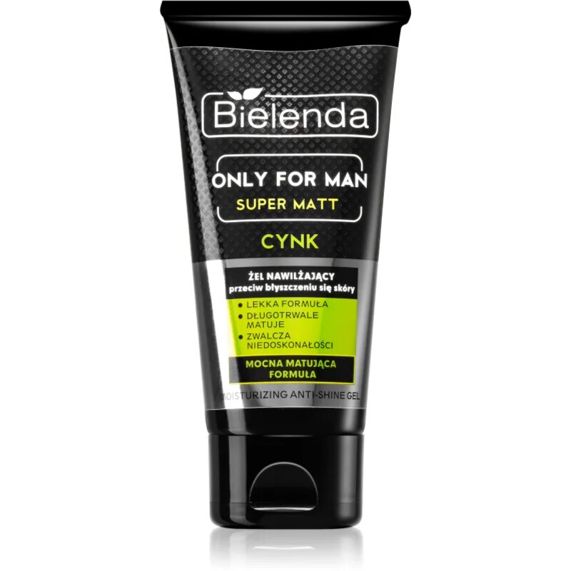 Bielenda Only for Men Super Mat хидратиращ гел против мазна кожа и разширени пори 50 мл.