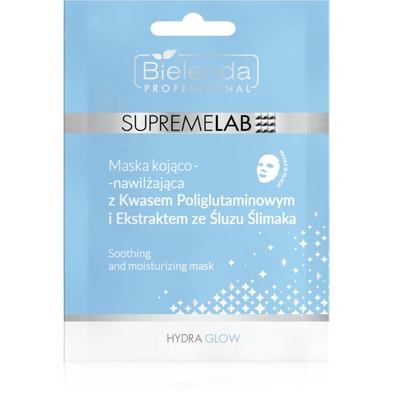 Bielenda Professional Supremelab Hydra Glow хидратираща платнена маска с екстракт от охлюви 1 бр.