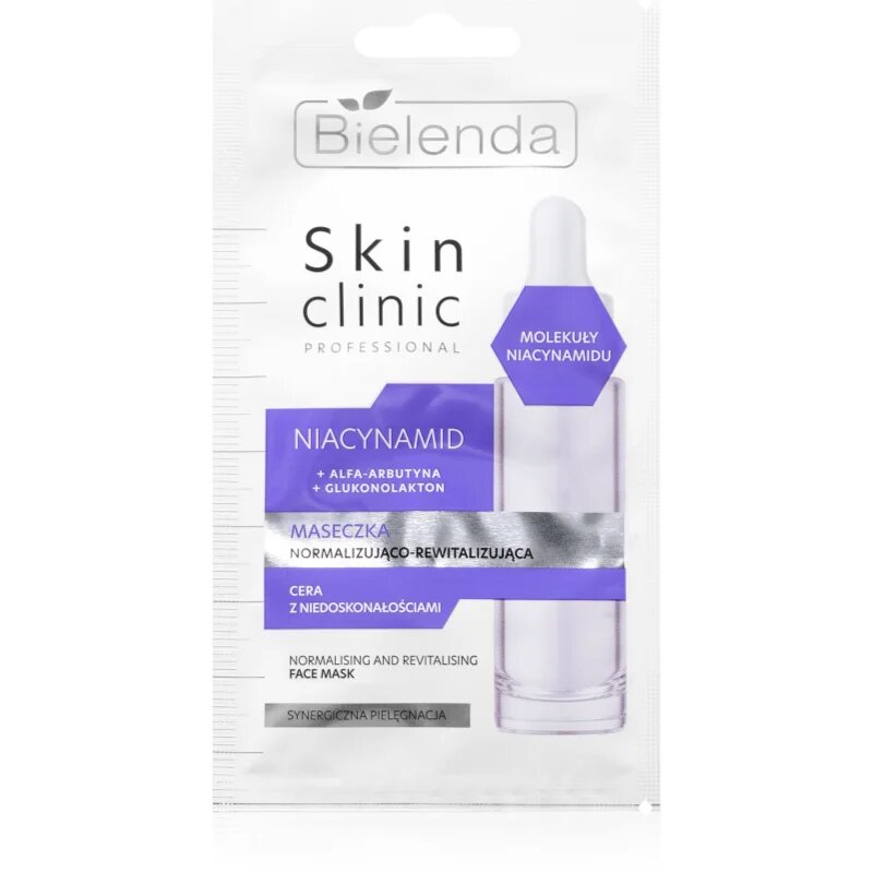 Bielenda Skin Clinic Professional Niacinamide нощна ревитализираща маска за възстановяване на кожата на лицето за проблемна кожа акне 8 гр.