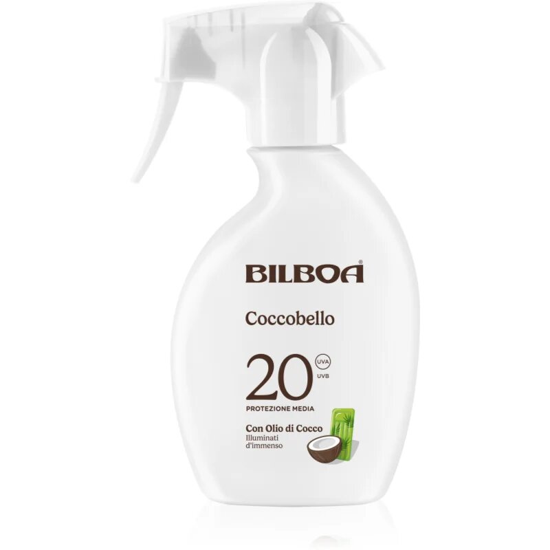 Bilboa Coccobello Trigger слънцезащитен спрей с кокосово масло SPF 20 250 мл.