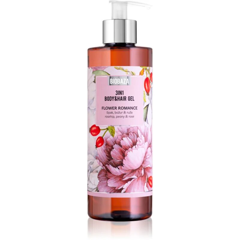BIOBAZA 3in1 Body&Hair Gel Flower Romance шампоан балсам и душ гел 3 в 1 400 мл.