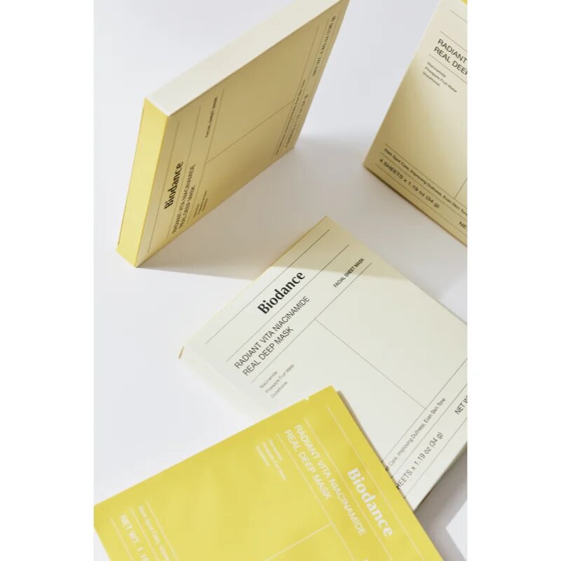 Biodance Radiant Vita Niacinamide Real Deep Mask озаряваща маска за лице да уеднакви цвета на кожата 1 бр.