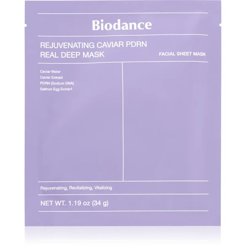 Biodance Rejuvenating Caviar PDRN Real Deep Mask ревитализираща маска възстановяващ кожната бариера 34 гр.