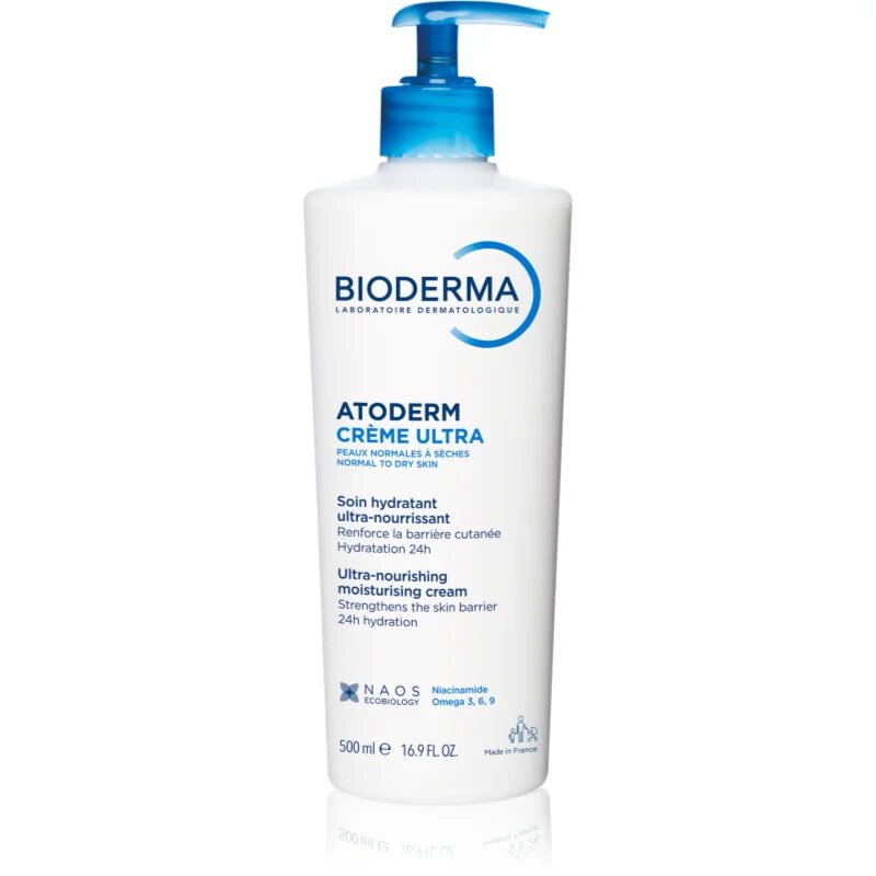 Bioderma Atoderm Créme Ultra подхранващ крем за тяло за нормална към суха чувствителна кожа без парфюм 500 мл.