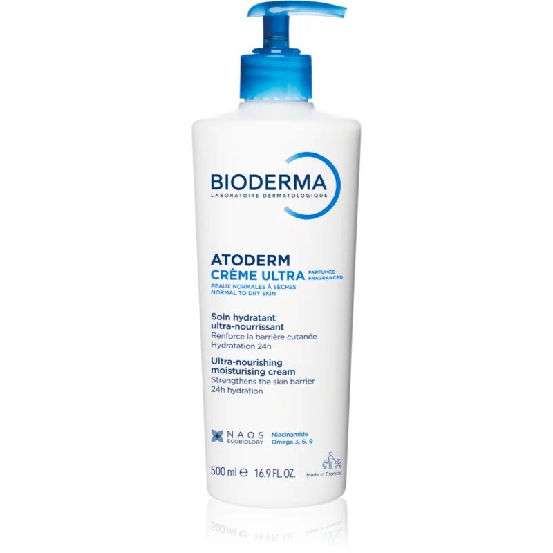 Bioderma Atoderm Créme Ultra подхранващ крем за тяло за нормална към суха чувствителна кожа парфюмиран 500 мл.