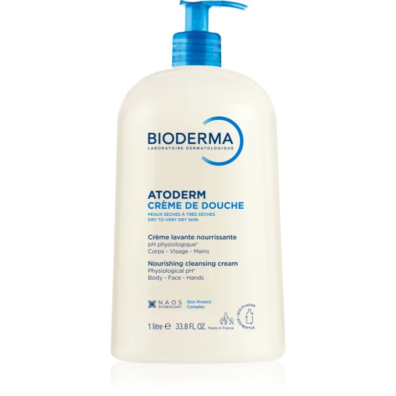 Bioderma Atoderm Shower Cream подхранващ душ крем за нормална към суха чувствителна кожа 1000 мл.