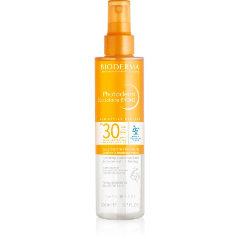 Bioderma Photoderm Eau solaire BRONZ слънцезащитен спрей с бронзър SPF 30 200 мл.