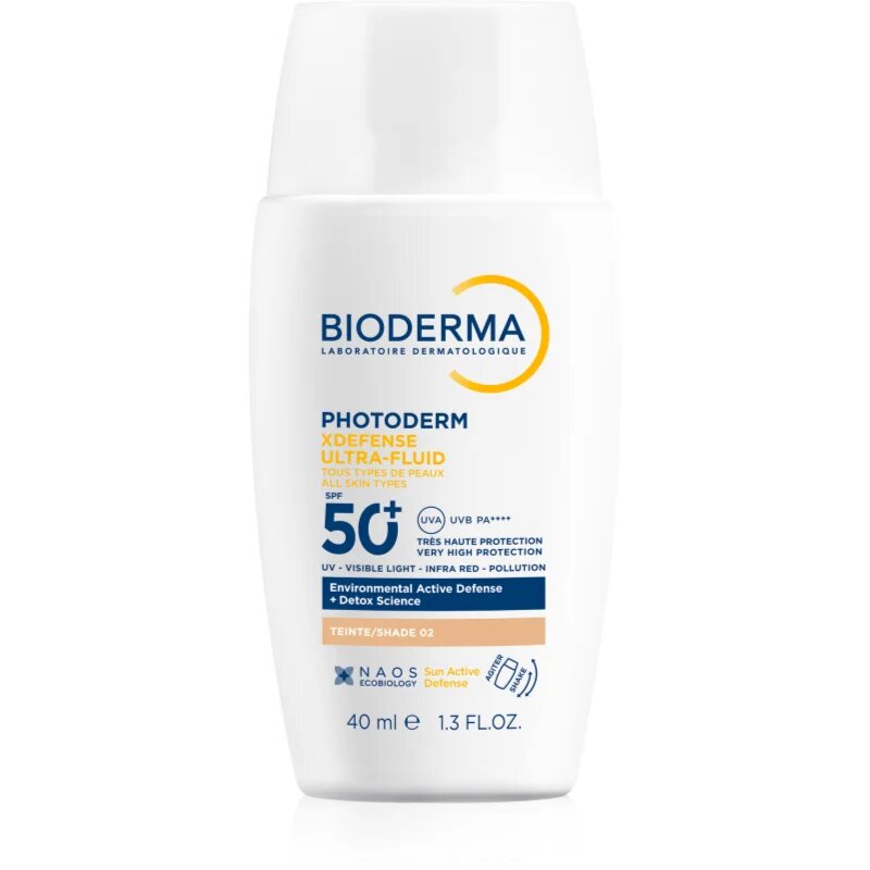 Bioderma Photoderm XDefense Tinted защитна тонирана течност за лице SPF 50+ цвят 02 Light 40 мл.