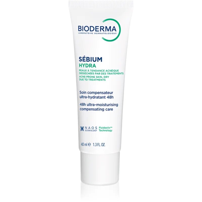 Bioderma Sébium Hydra хидратиращ крем за кожа която е суха и раздразнена от медикаментозно лечение на акне 40 мл.