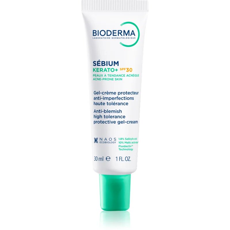 Bioderma Sébium Kerato+ SPF30 гел-крем за кожа с акне SPF 30 30 мл.