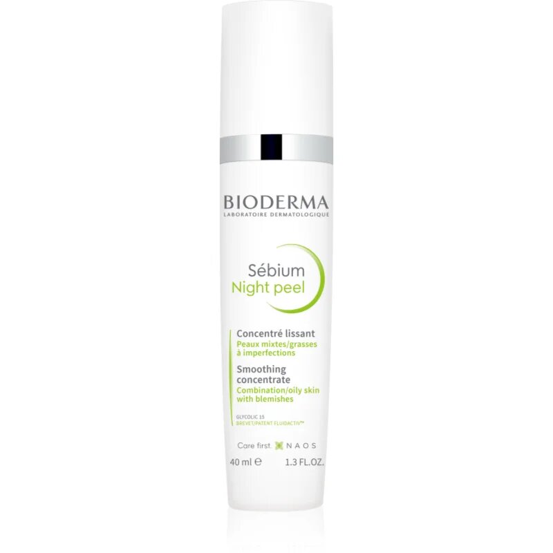 Bioderma Sébium Night Peel изглаждащ ексфолиращ серум против несъвършенства на кожата 40 мл.