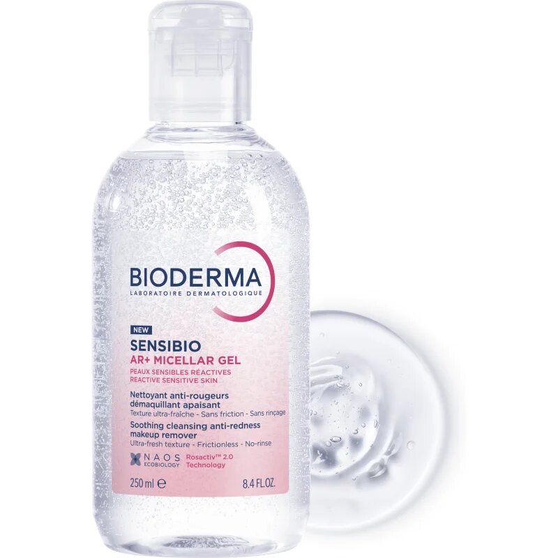Bioderma Sensibio AR+ мицеларен почистващ гел за чувствителна кожа със склонност към почервеняване 250 мл.