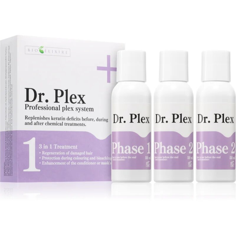 Bioélixire Dr. Plex обновяваща грижа за увредена коса 3x50 мл.