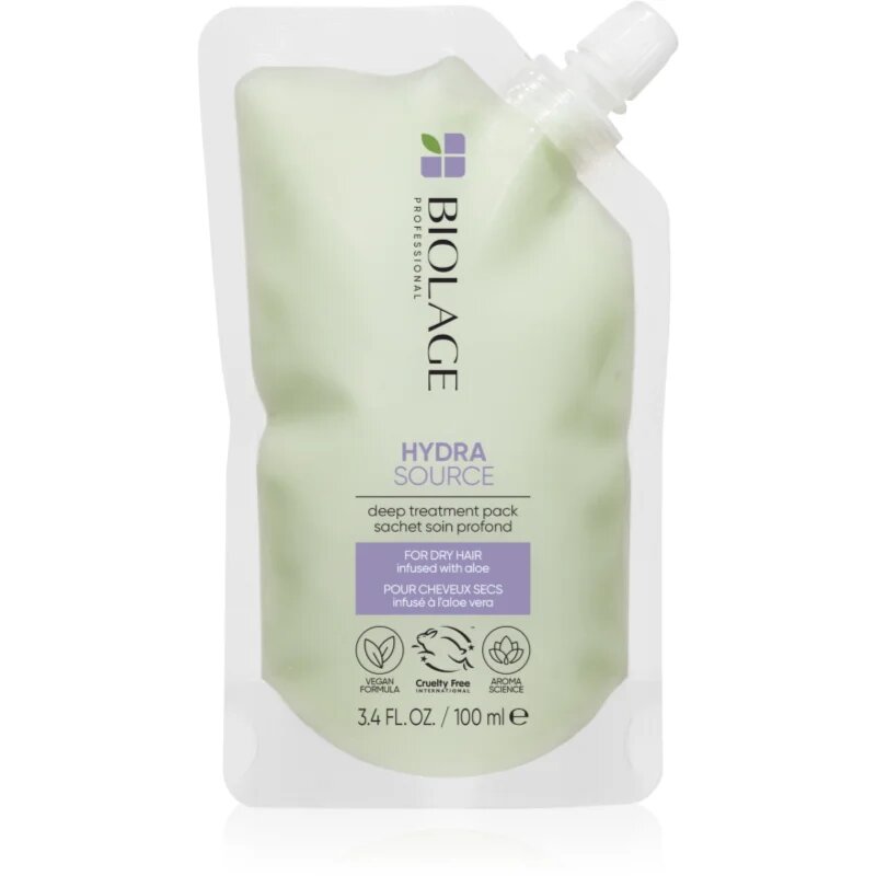 Biolage Essentials HydraSource дълбокопочистваща маска за суха коса 100 мл.