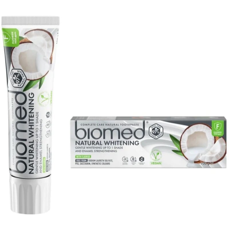 Biomed Natural Whitening избелваща паста за зъби 100 гр.