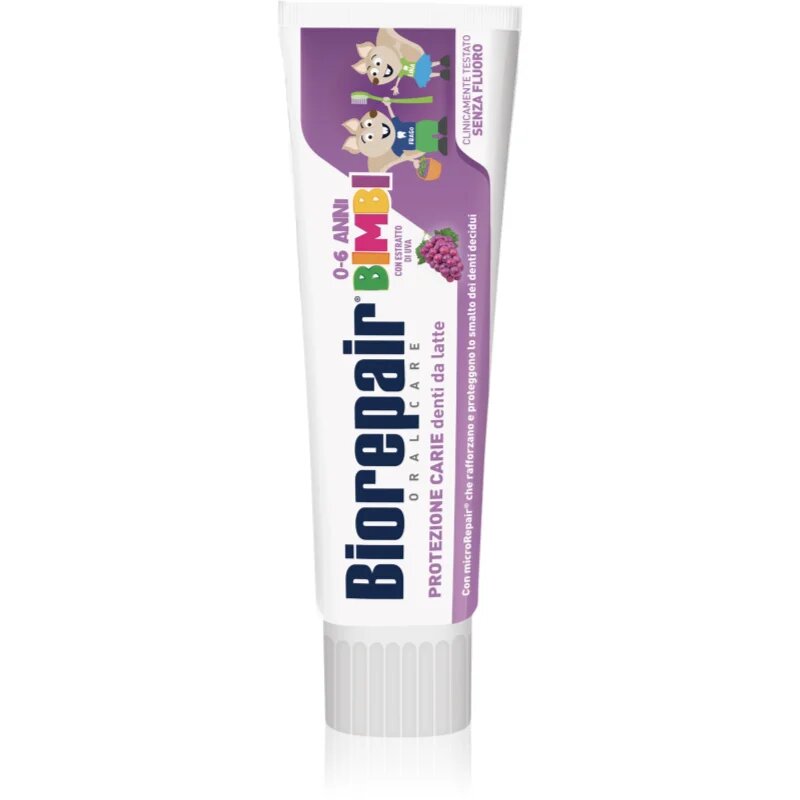 Biorepair Kids 0-6 Grape паста за зъби за деца за възстановяване на зъбния емайл Grape 50 мл.