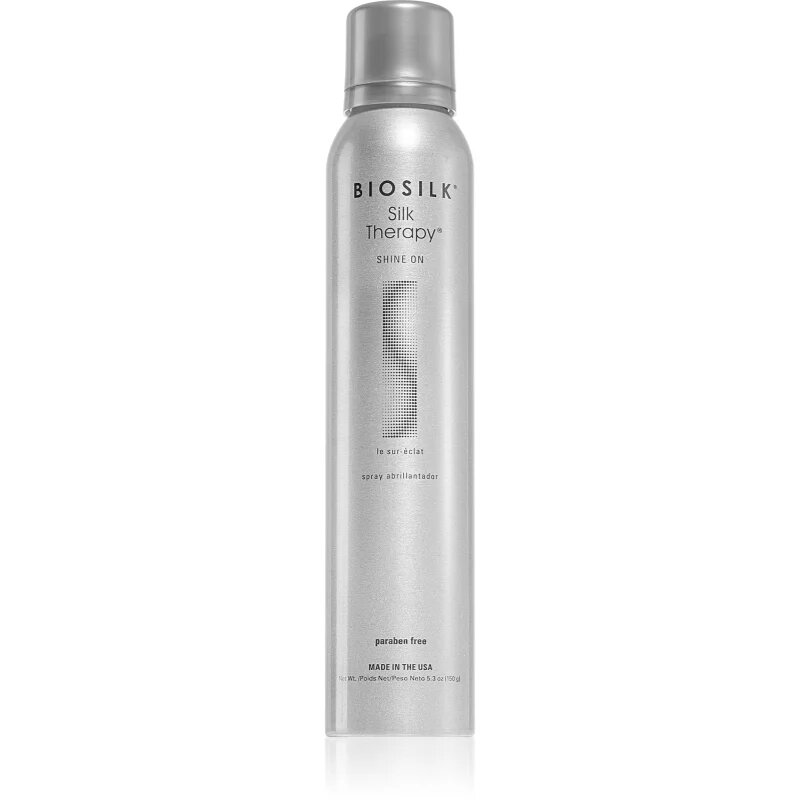 Biosilk Silk Therapy Shine On стилизиращ спрей за блясък и мекота на косата 150 гр.