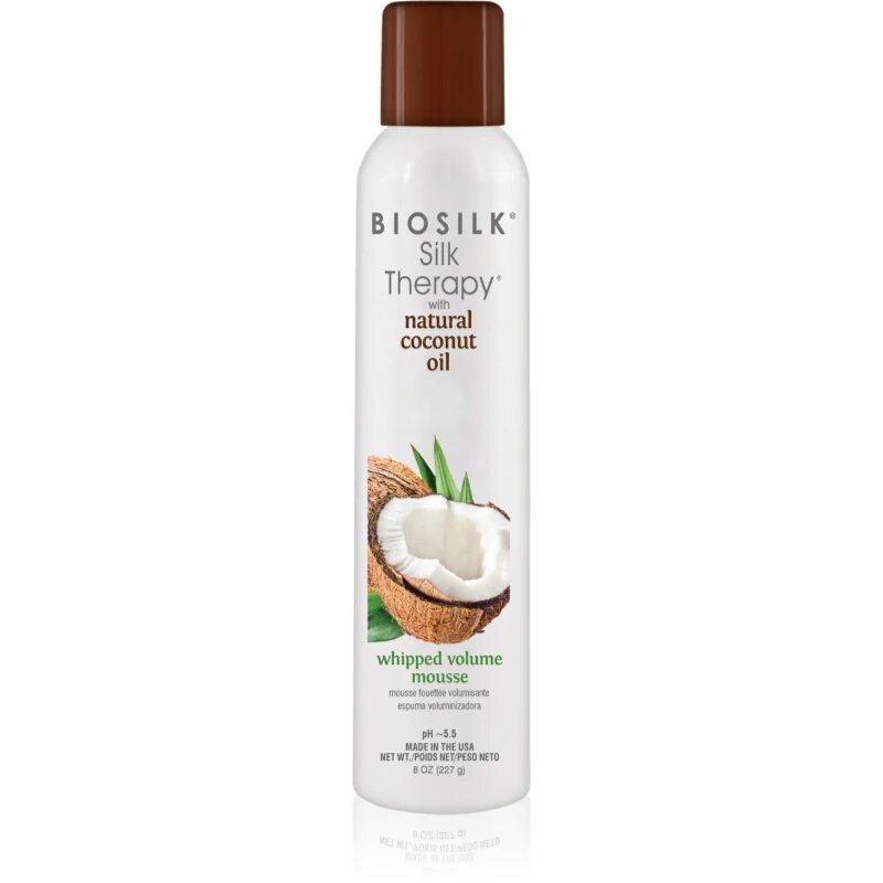 Biosilk Silk Therapy Whipped Volume Mousse обемна пяна За коса с кокосово масло 227 гр.