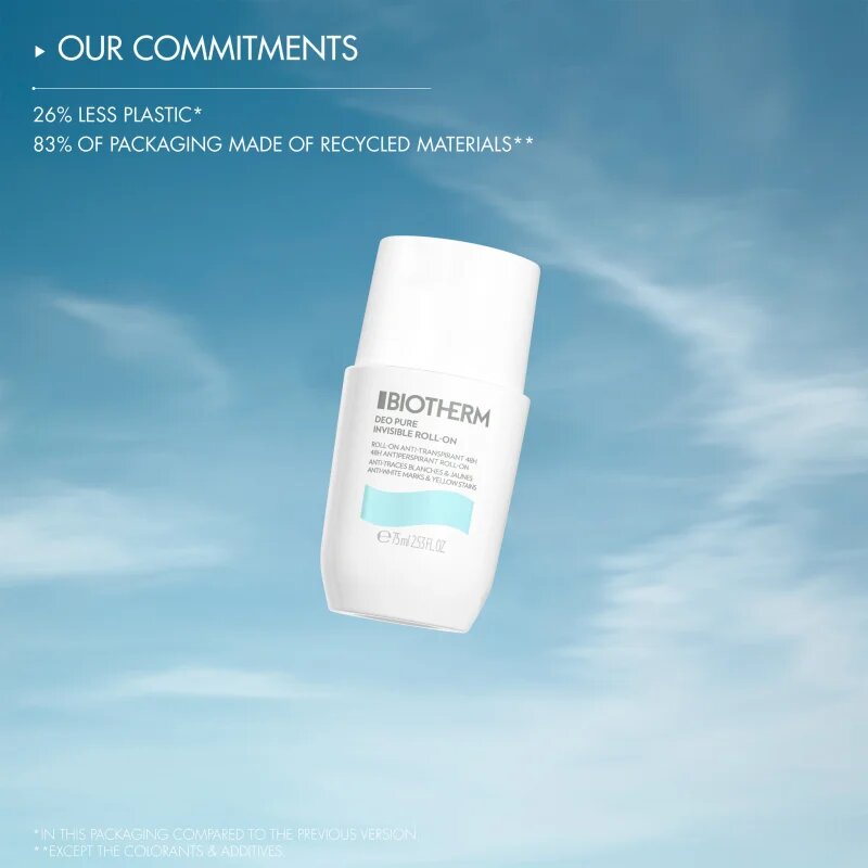 Biotherm Deo Pure Invisible Roll-on рол- он против изпотяване 48h 75 мл.