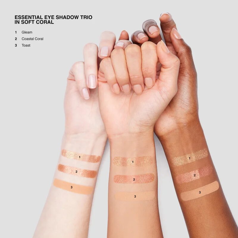 Bobbi Brown Essential Eye Shadow Trios палитра сенки за очи за перфектен външен вид цвят Soft Coral 44 гр.