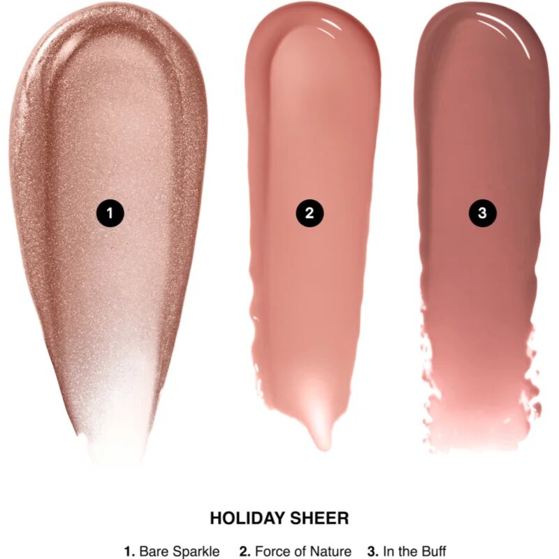 Bobbi Brown Holiday Mini Crushed Lip Trio подаръчен комплект за устни цвят Bare Sparkle / Force of Nature / In the Buff
