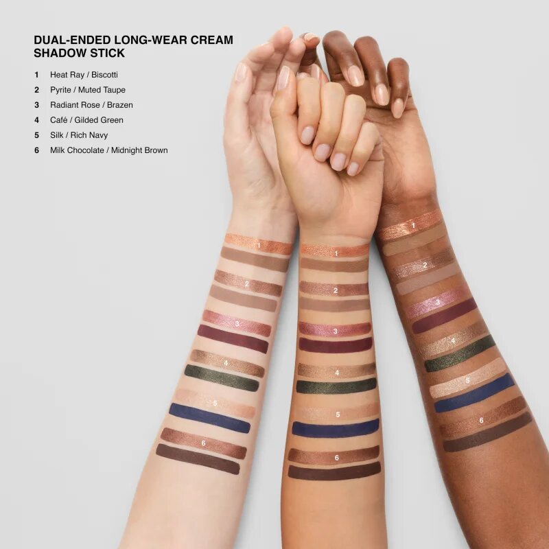 Bobbi Brown Long-Wear Dual-Ended Cream Shadow Stick сенки за очи в молив дуо цвят Milk Chocolate / Midnight Brown 1.6 гр.