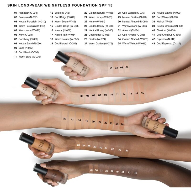 Bobbi Brown Skin Long-Wear Weightless Foundation дълготраен фон дьо тен SPF 15 цвят Cool Golden (C-076) 30 мл.