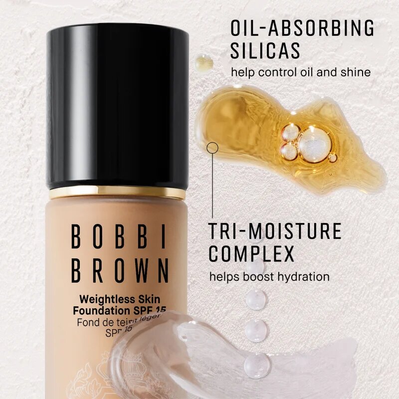 Bobbi Brown Weightless Skin Foundation SPF 15 Mini дълготраен матиращ фон дьо тен с хидратиращ ефект цвят Neutral Walnut 13 мл.