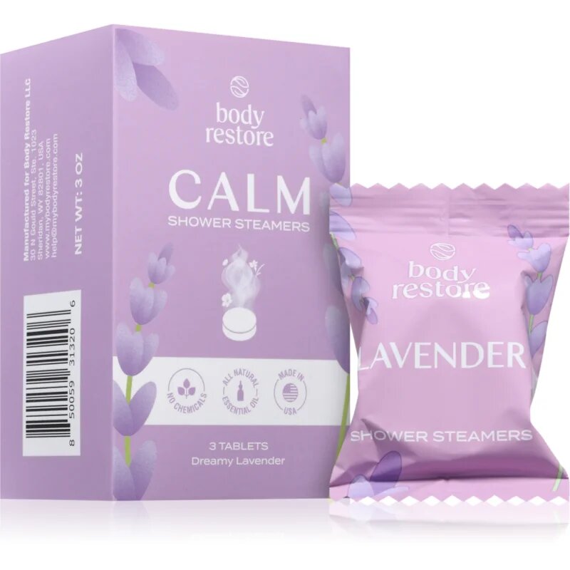 Body Restore Lavender Shower Steamers таблетки за душ с екстракт от лавандула 3 бр.