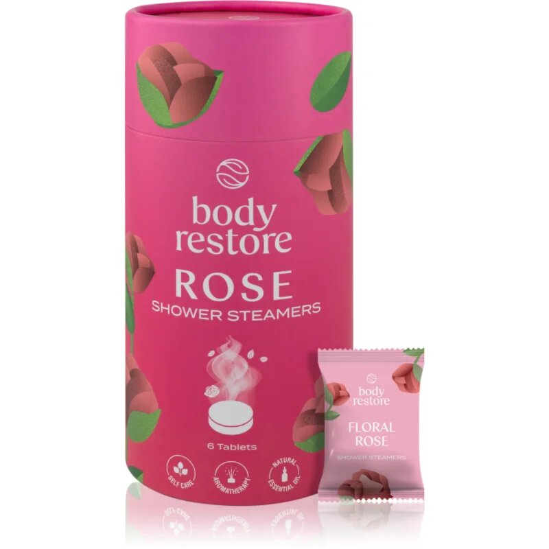 Body Restore Rose Shower Steamers таблетки за душ с аромат на рози 6 бр.