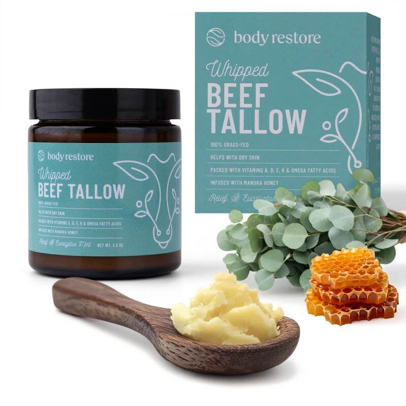 Body Restore Whipped Beef Tallow Balm Eucalyptus & Mint подхранващ крем за тяло 73 мл.