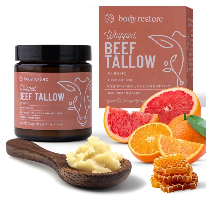 Body Restore Whipped Beef Tallow Balm Orange Grapefruit подхранващ крем за тяло без парфюм 71 гр.